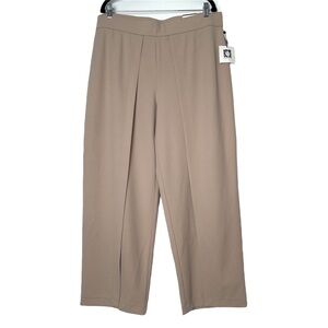 Anne Klein Minimalist Split Hem Elastic Waist Pants Contemporary Preppy Office